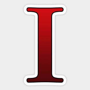 Red Roman Numeral 1 I Sticker